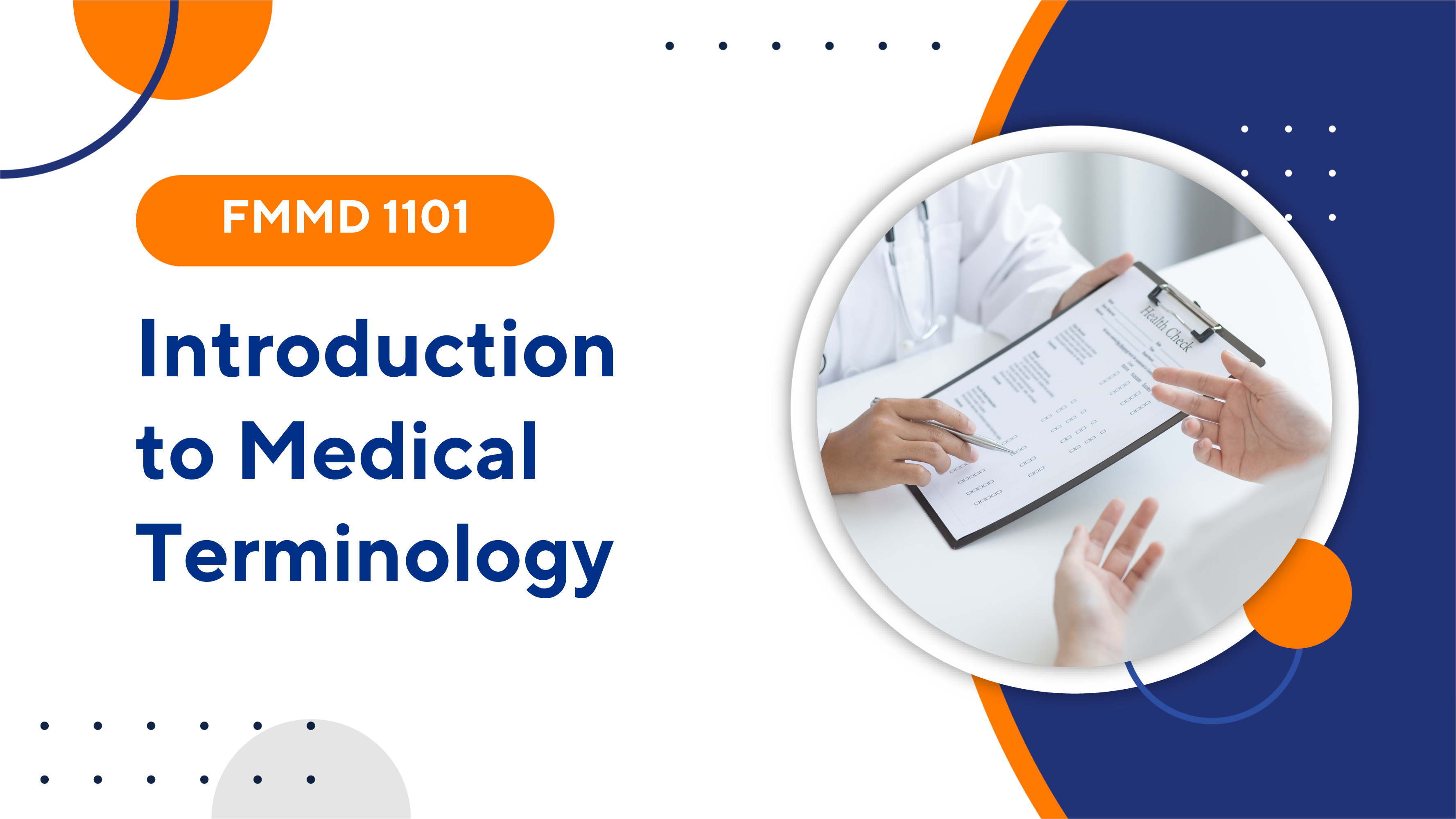 FMMD 1101 Introduction to Medical Terminology (1/2026)